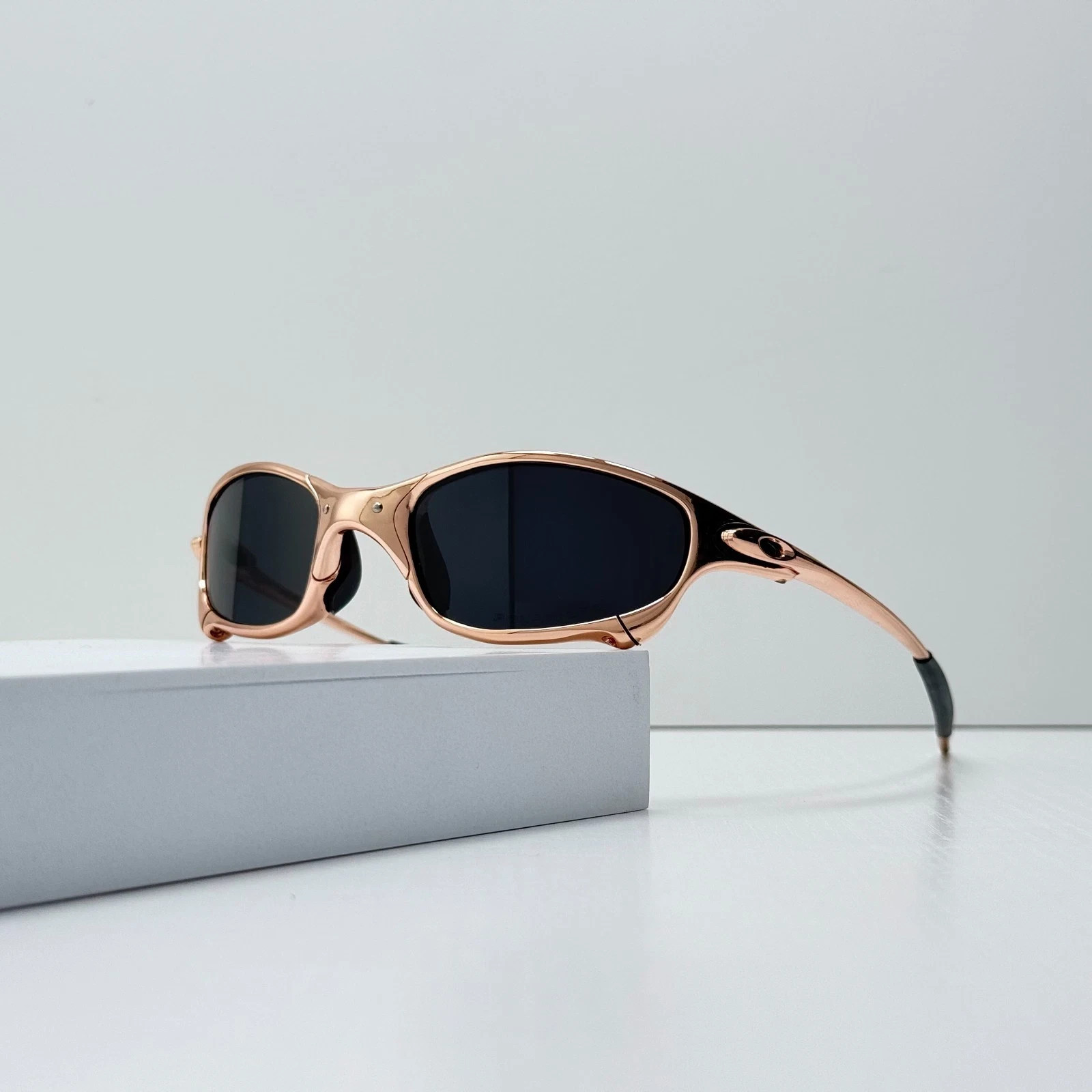 Oakley Juliet 1.0 X-Metal Rose Gold Black Lens Black Arms Sunglasses New