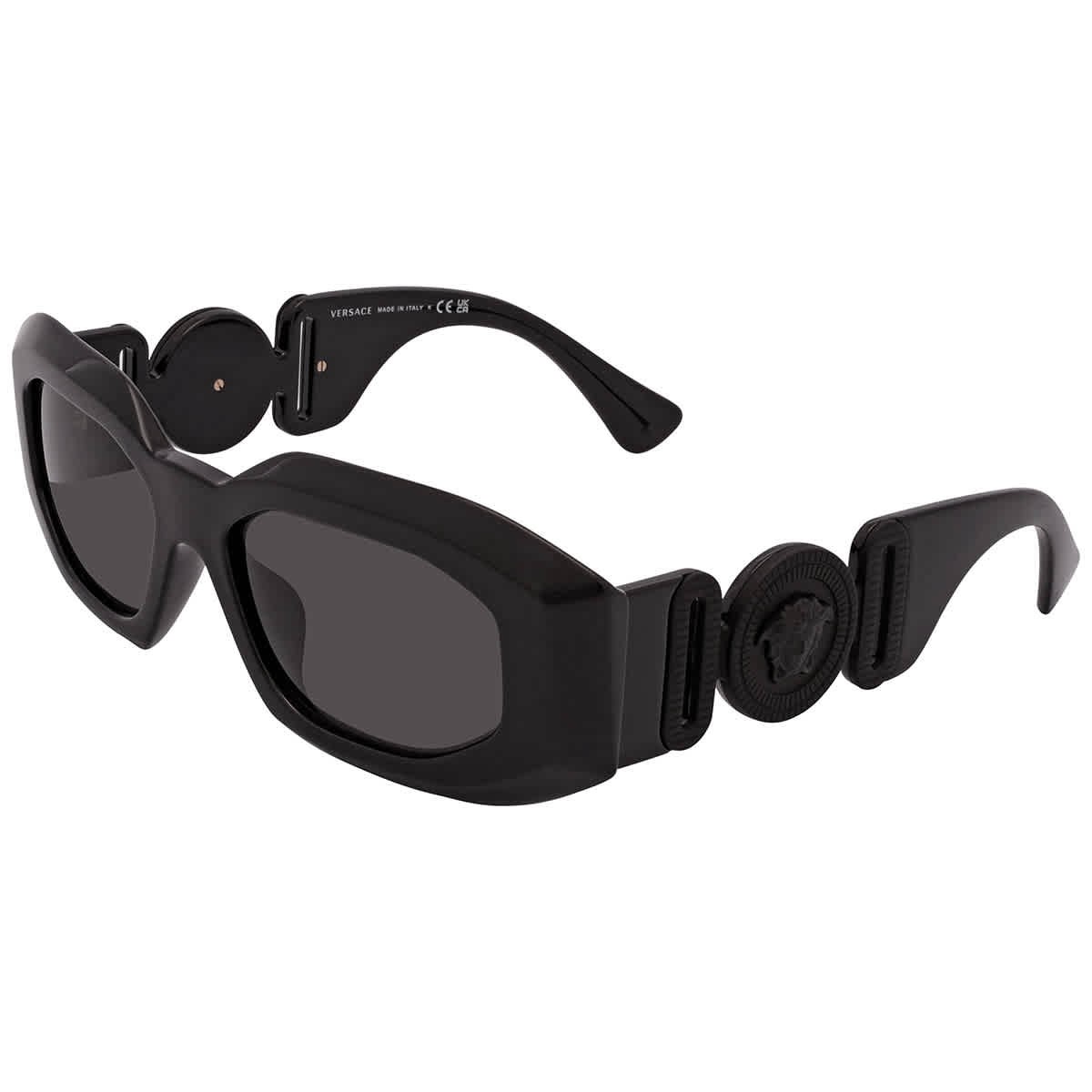 Versace Dark Grey Irregular Men’s Sunglasses VE4425U 536087 53 VE4425U 536087 53