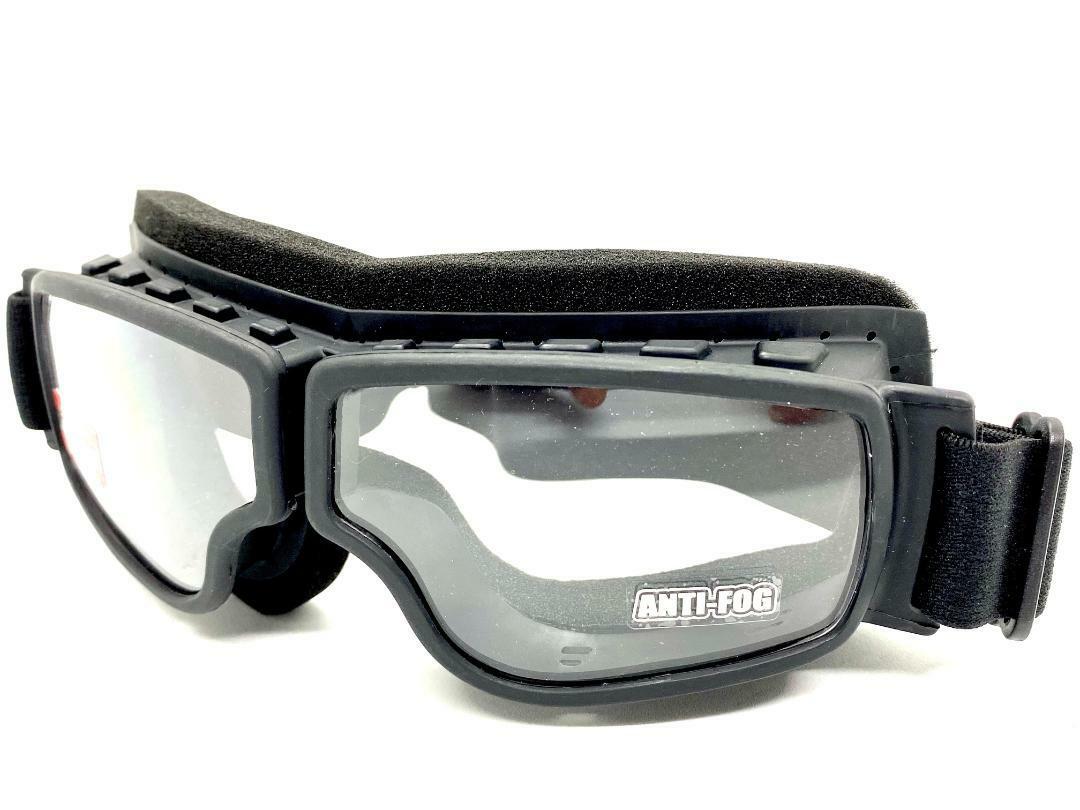 MOTORCYCLE Riding Padded Safety Protective GOGGLES Anti-Fog Lens Fit Over Helmet