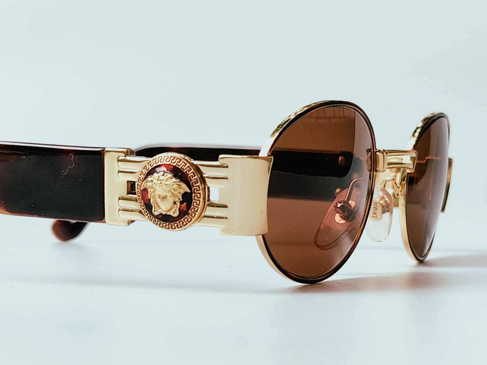 Versace S71 Col 07M Vintage Tortuga Gold Medusa Steampunk Sunglasses 48-20