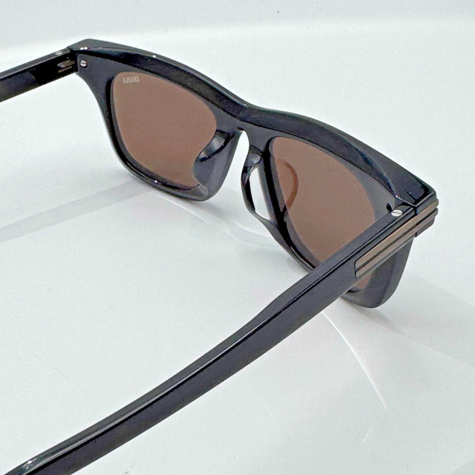 Ermenegildo Zegna Sunglasses EZ0270-F 20E Black Square Frame Brown Lens 52mm New