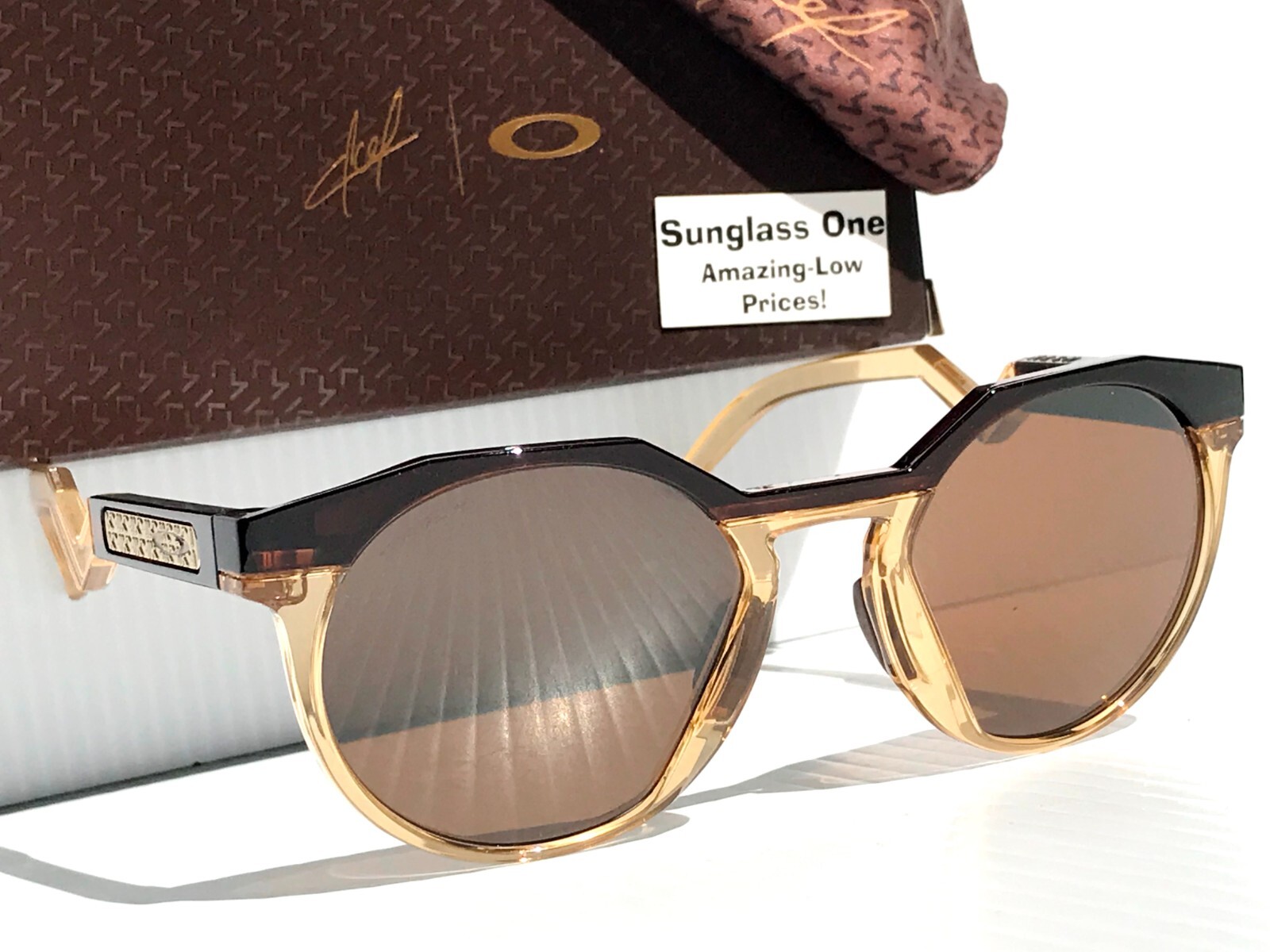 NEW Oakley HSTN Dark Amber Light Curry PRIZM Tungsten Lens Sunglass 9242-07