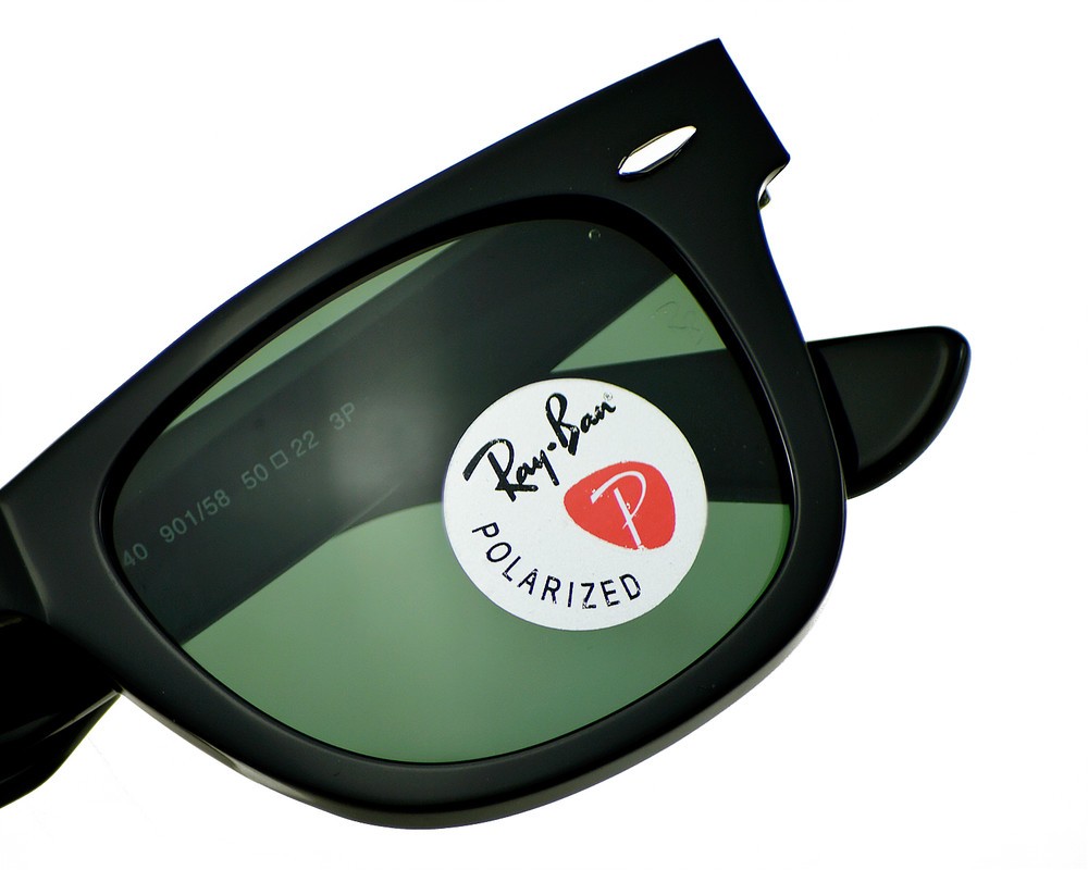 Ray-Ban Sunglasses RB2140 Original Wayfarer Black Frame Green Lenses 50mm Unisex