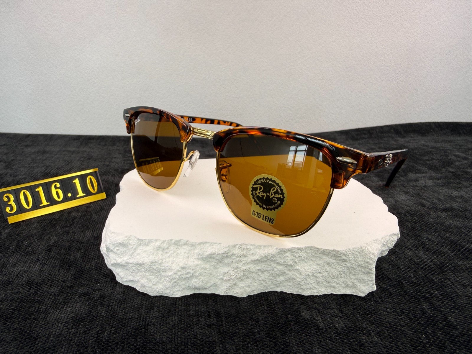 Ray-Ban RB3016 Clubmaster Tortoiseshell Frame Brown Lens Sunglasses