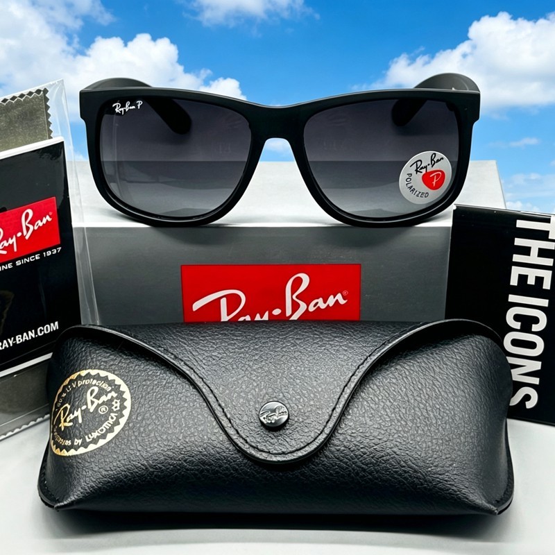 54mm 622/T3 Ray-Ban Justin RB4165 Black/Gray Gradient Polarized Lens Sunglasses