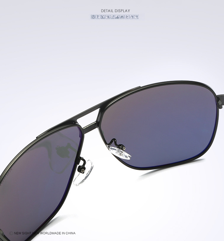 Men Square Metal Tinted Nearsighted Myopia Eyeglasses Outdoor Driving Sunglasses