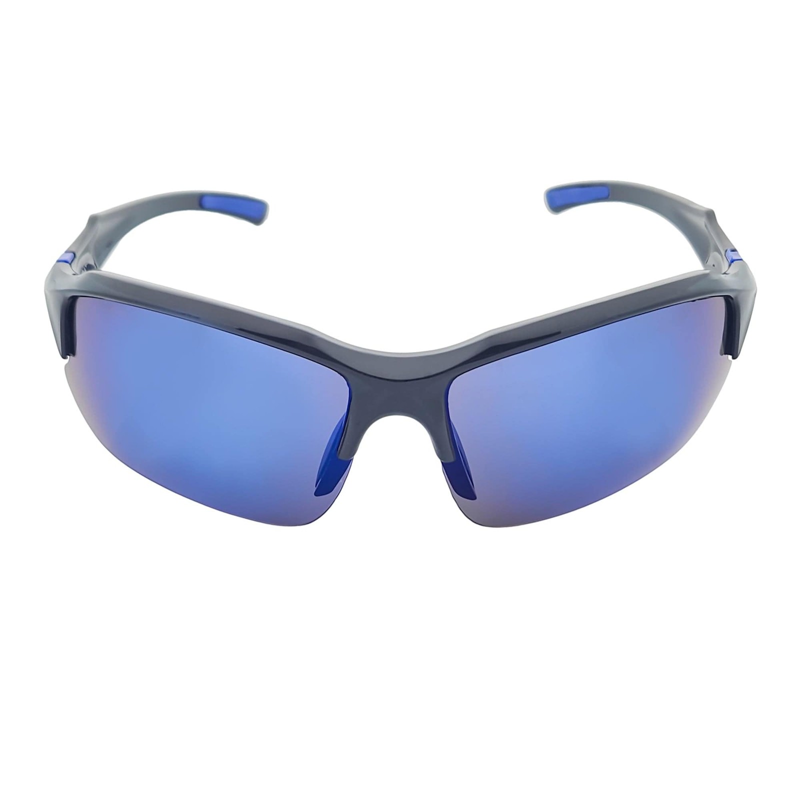 PACIFIC – Polarized Rimless Half Frame Sports Wraparound Sunglasses Gloss Black