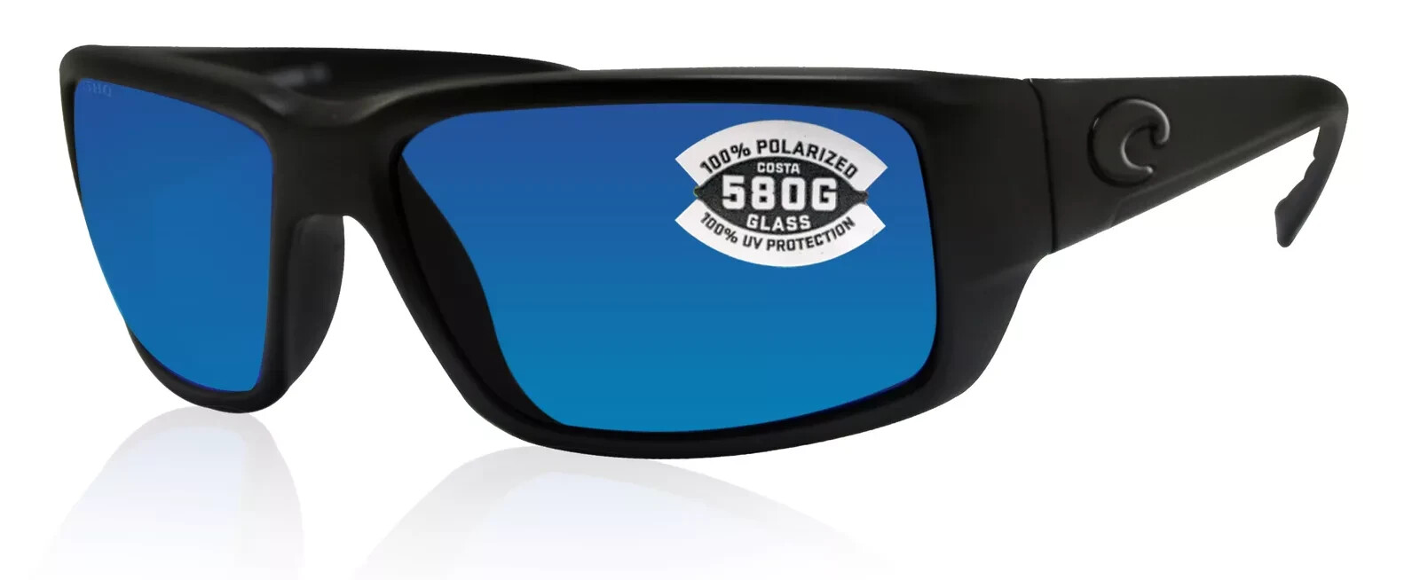 Costa Del Mar Fantail Blackout Frame Blue Mirror 580 glass polarized TF01OBMGLP