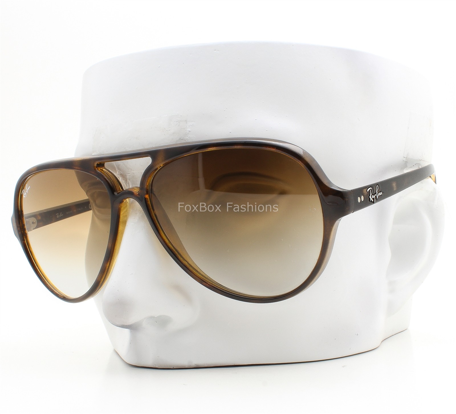 Ray-Ban Cats 5000 Sunglasses RB 4125 710/51 Light Havana Brown Glass Lens w/case