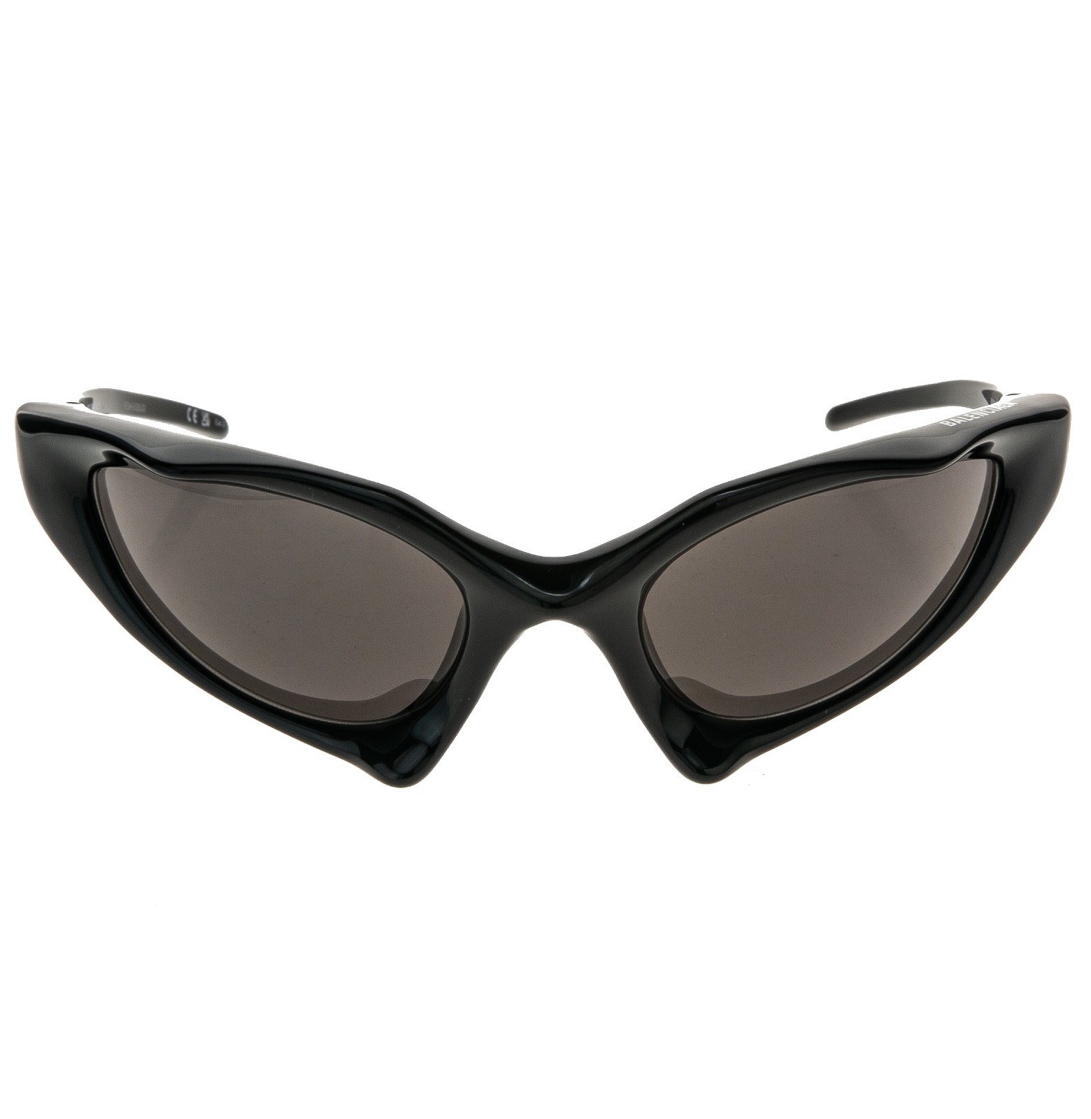 BALENCIAGA BB0352S RUNNER CAT 0352 Black Logo Angular Mask Unisex Sunglasses 001