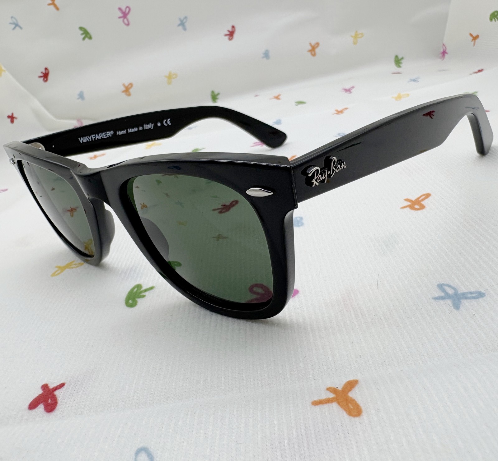 Ray-Ban Sunglasses RB2140 Original Wayfarer Black Frame Green Lenses 50mm Unisex