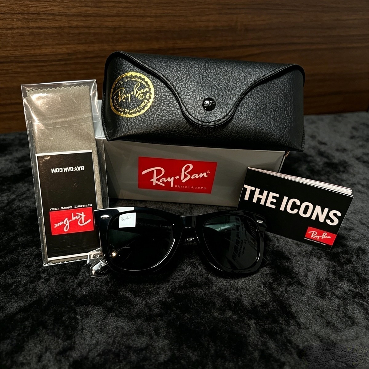 Ray-Ban RB2140 Wayfarer Classic Sunglasses Sunglass Black Frame Gray Lens 50mm