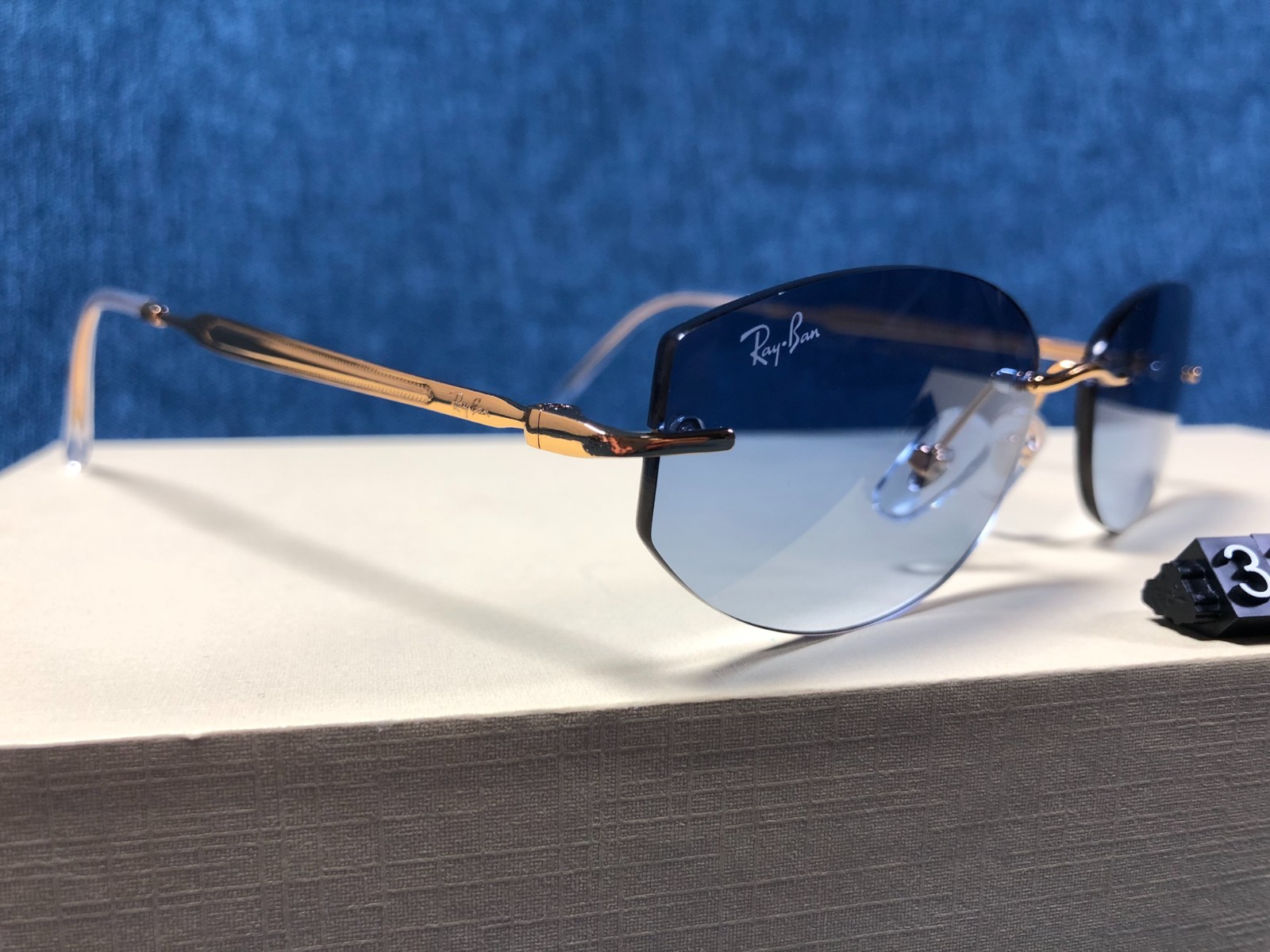 Ray Ban Sunglasses RB3792 001/4C GOLD/BLUE GRADIENT LENS 55/17MM 145MM —04