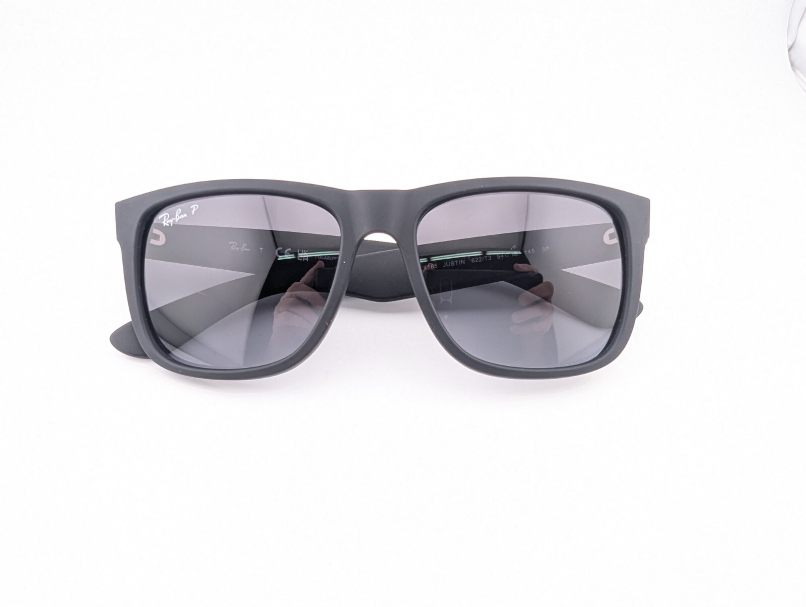 Ray-Ban Sunglasses, RB 4165 622/T3 3P Justin Matte Black Polarized, 54-16-145