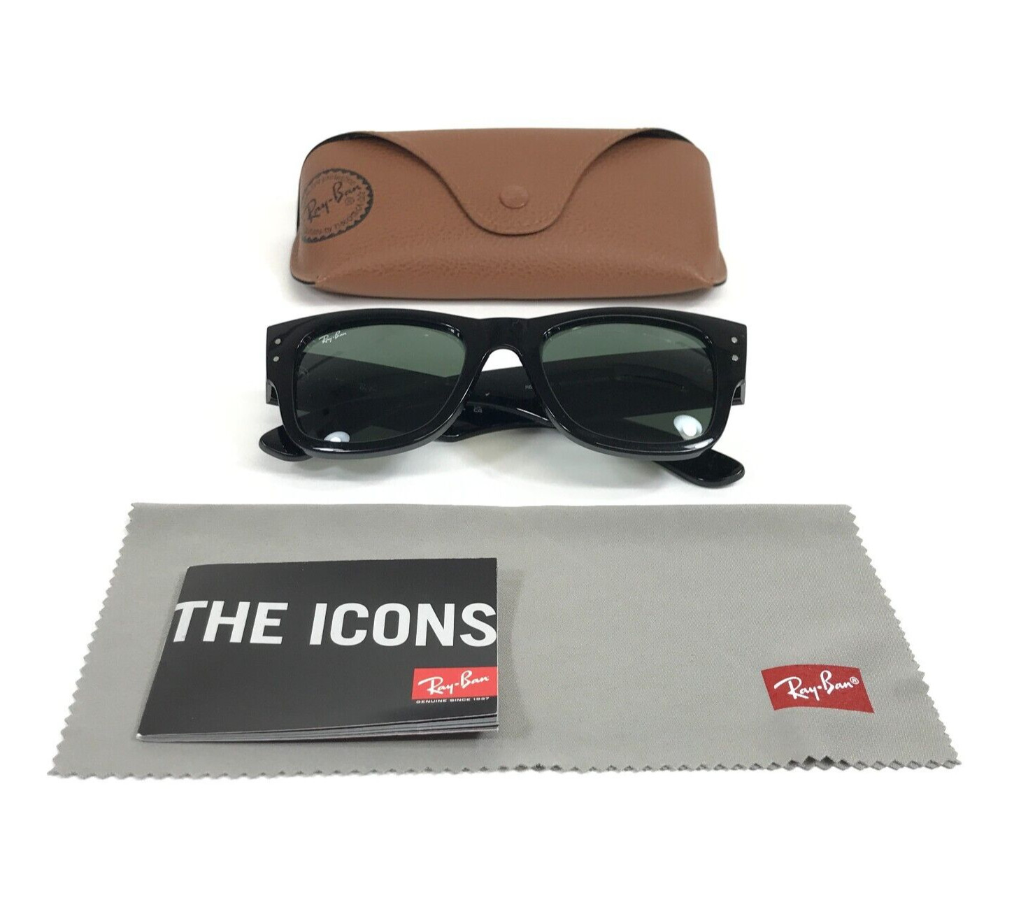 Ray-Ban Sunglasses RB0840-S MEGA WAYFARER 901/31 Polished Black w/ G-15 Lenses