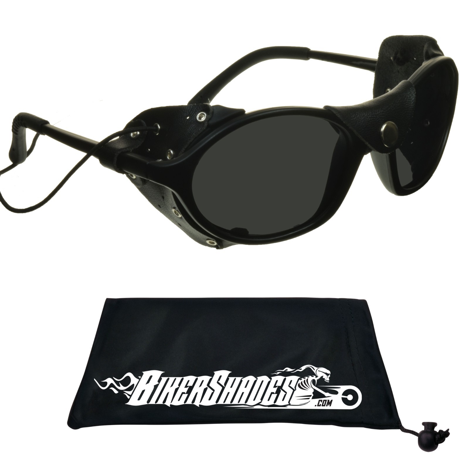 Glacier Sunglasses Goggles Leather Side Shields HD Smoke Yellow Blue Light Block