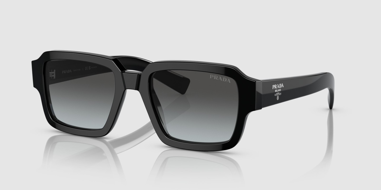 PRADA PR 02ZSF 1AB06T Black Graphite Sfumato Cristallo 54 mm Men’s Sunglasses