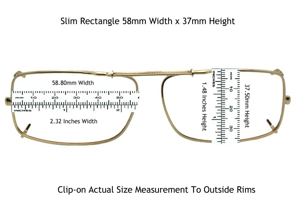Slim Rectangle Non Polarized Yellow Clip-on Sunglasses