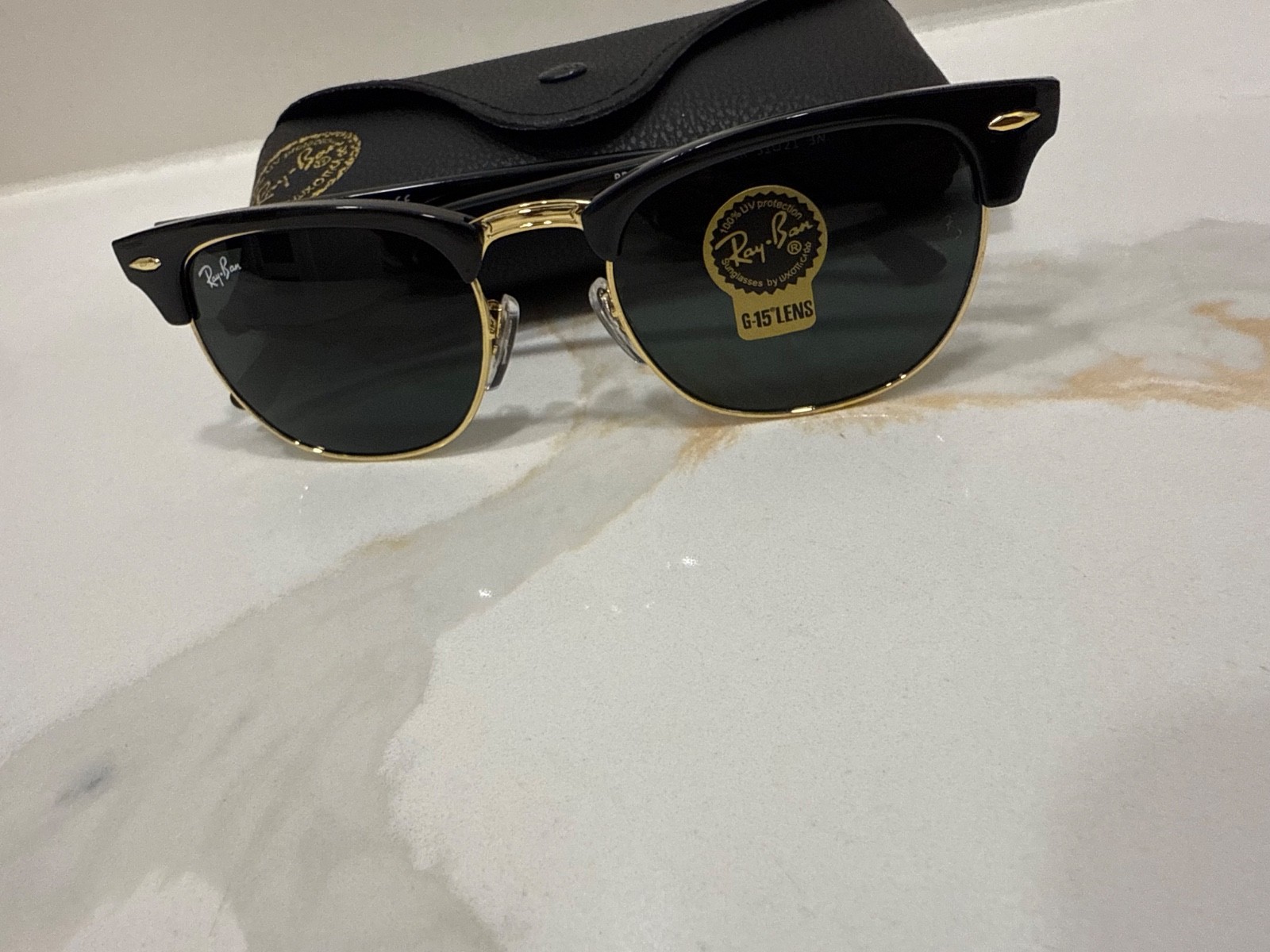 Ray-Ban RB3016 Sunglasses Clubmaster Classic Black Frame Glass Gray Lens 51-21mm