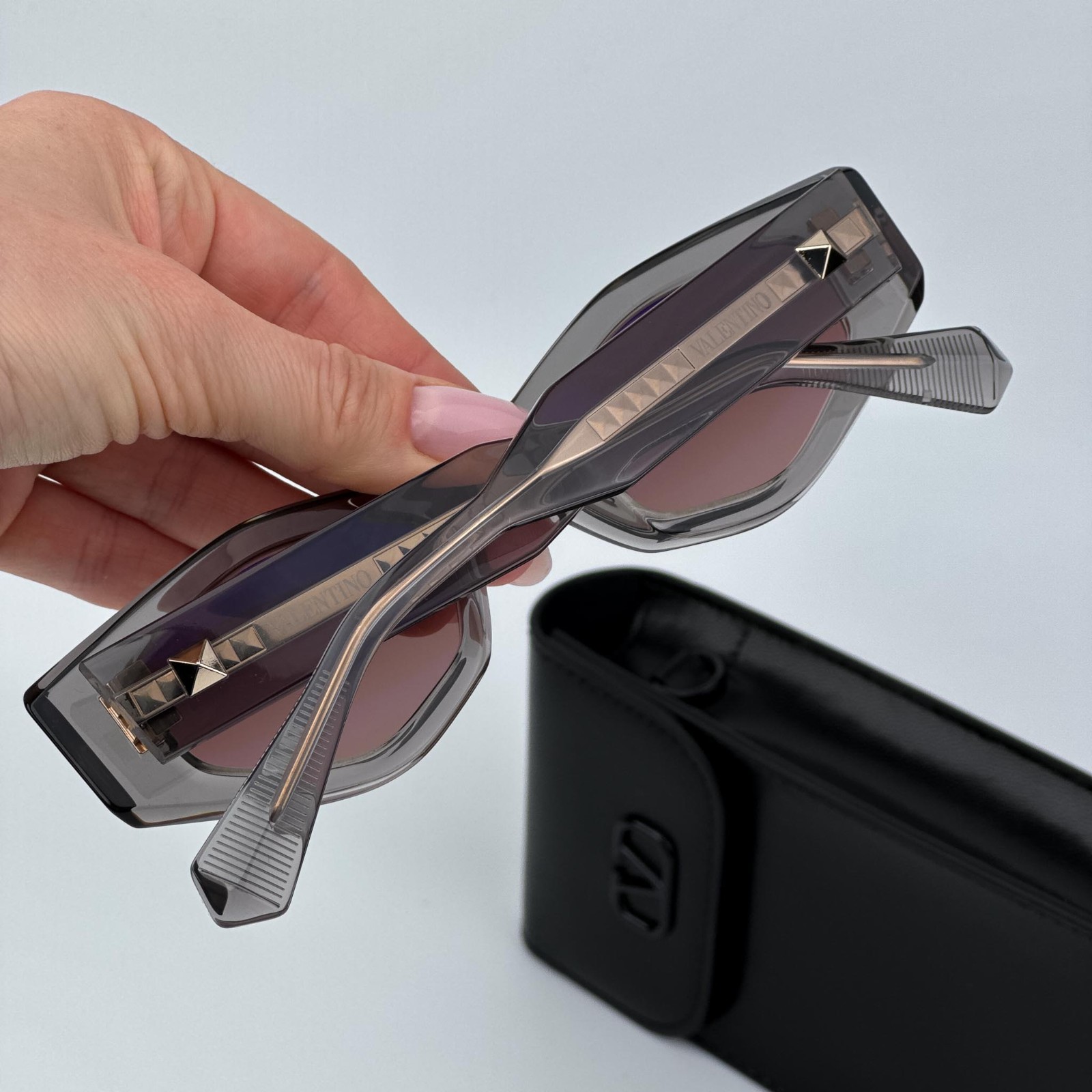 Valentino Men Sunglasses Translucent Grey Rose Irregular V-TRE VLS-101C-51 NEW