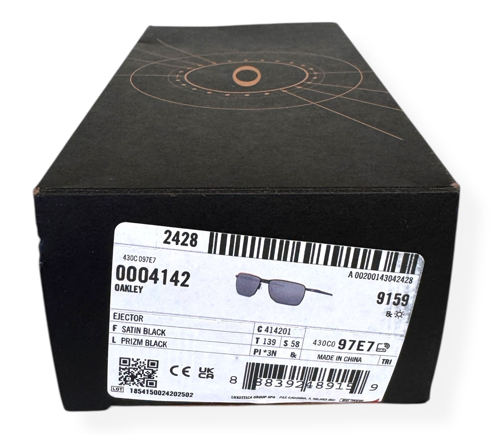 Oakley Ejector Sunglasses OO4142-0158 Satin Black Metal Prizm Black Lens w/pouch