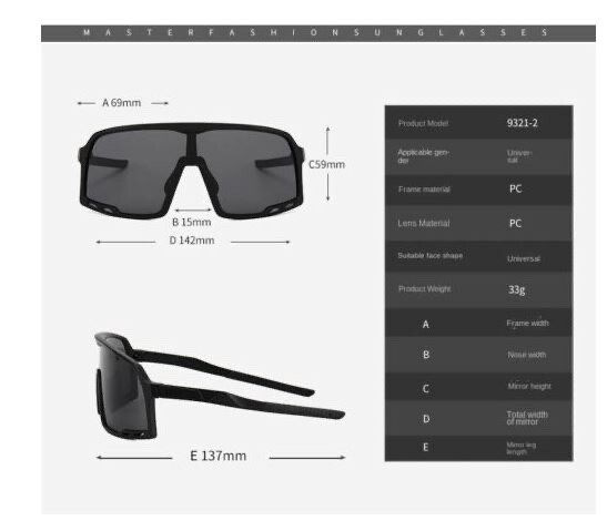 Cycling Glasses Sports Sunglasses, UV400 Protection Running Fishing Driving