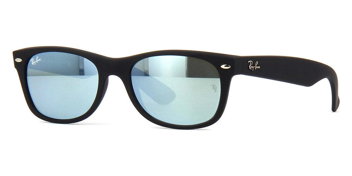 New Ray-Ban Square Sunglasses RB2132 622/30 Black Nylon Silver 52mm