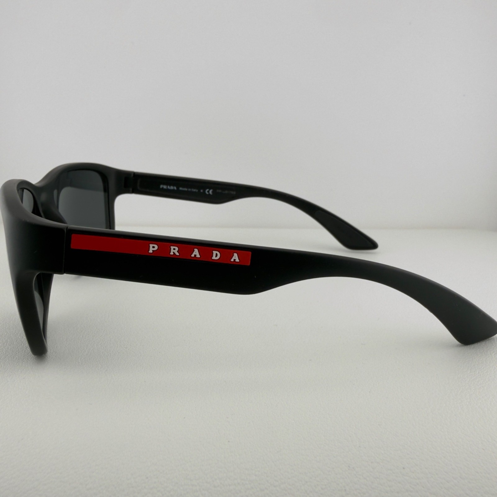 Prada SPS01U Sunglasses Linea Rossa Black Rubber 59 19 145 READ