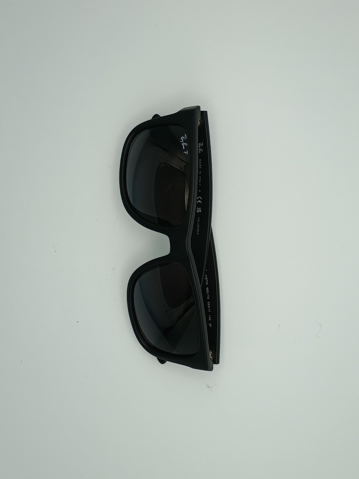 Ray-Ban RB4165F-622/T3 JUSTIN POLARIZED SUNGLASSES Matte Black 55-17-140 W/ Case