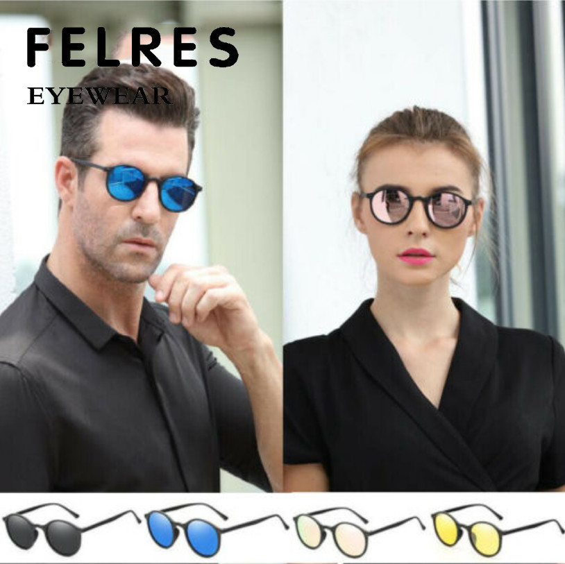 Round Retro Polarized Sunglasses For Men Women Outdoor Driving UV400 Glasses