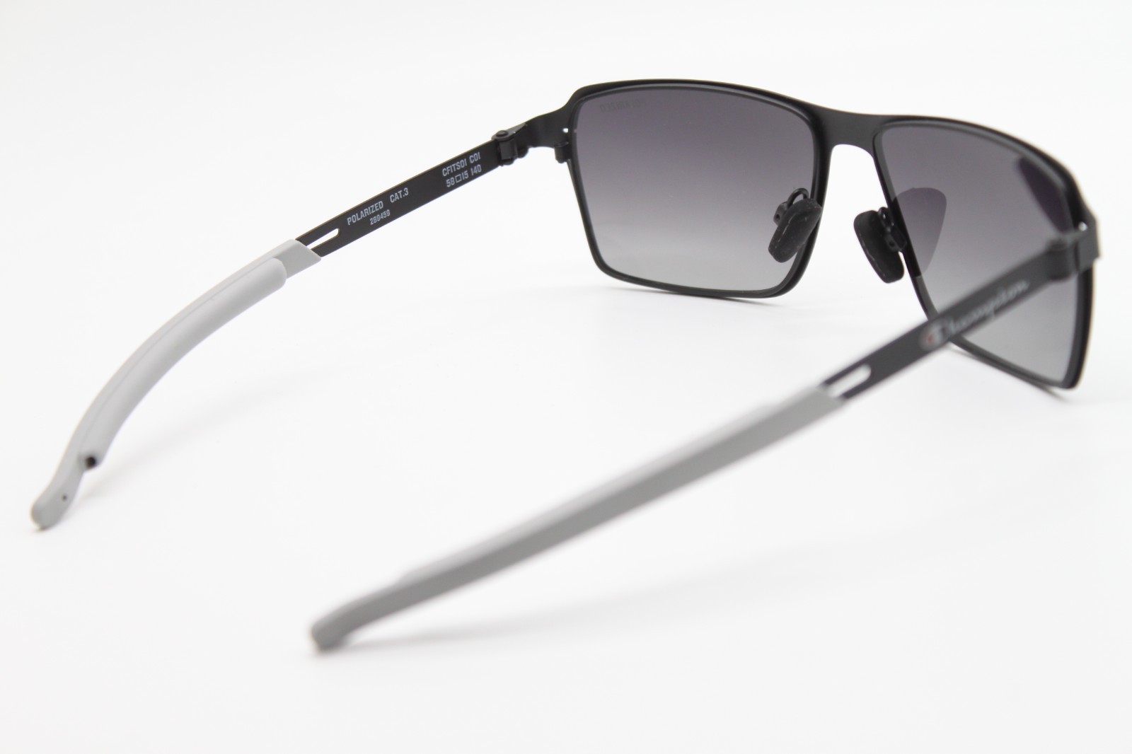NEW CHAMPION CFITS01 C01 BLACK GREY POLARIZED AUTHENTIC SUNGLASSES 58-15
