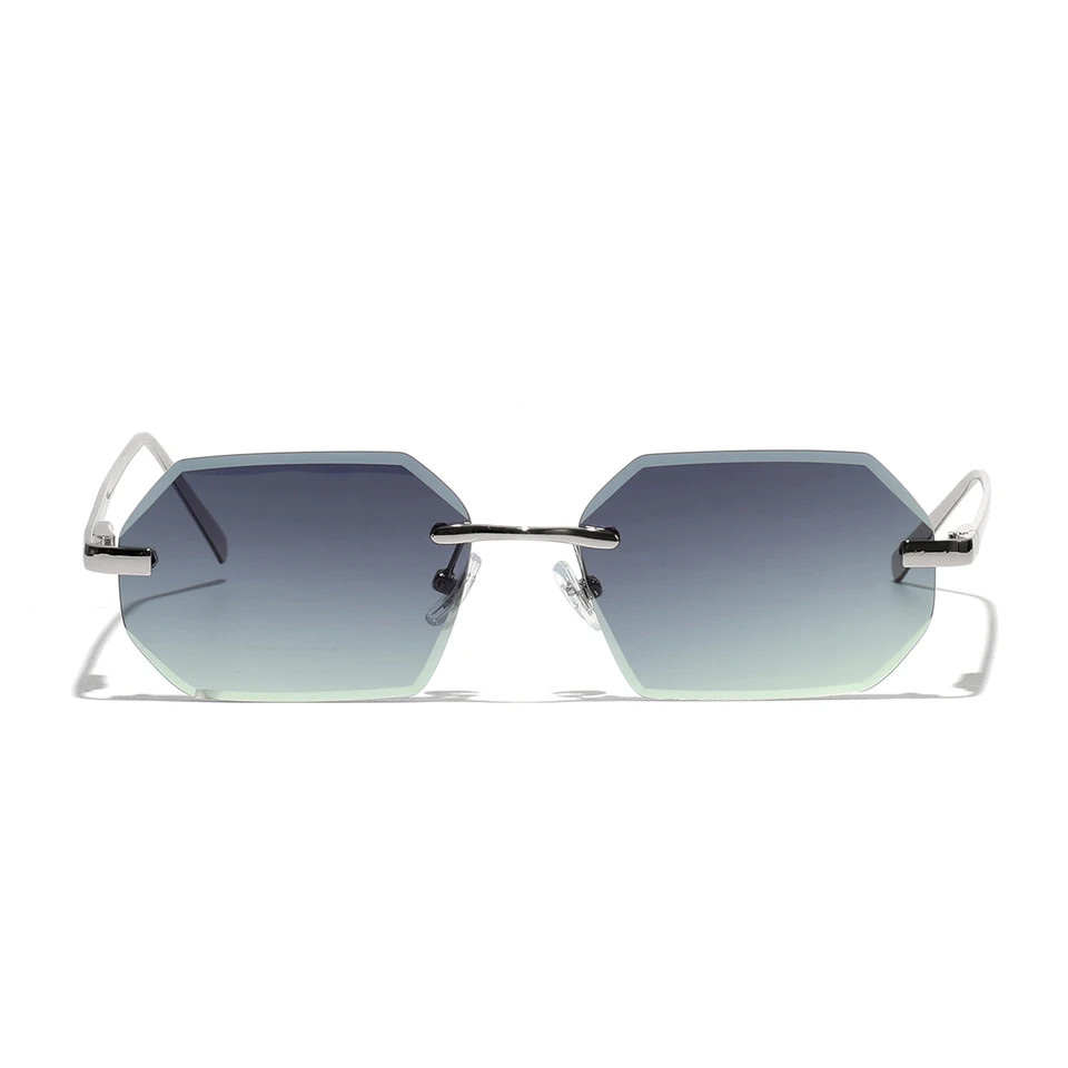 Rimless Sunglasses Diamond Cut Lens Unisex UV400 Metal Casual Wear Style