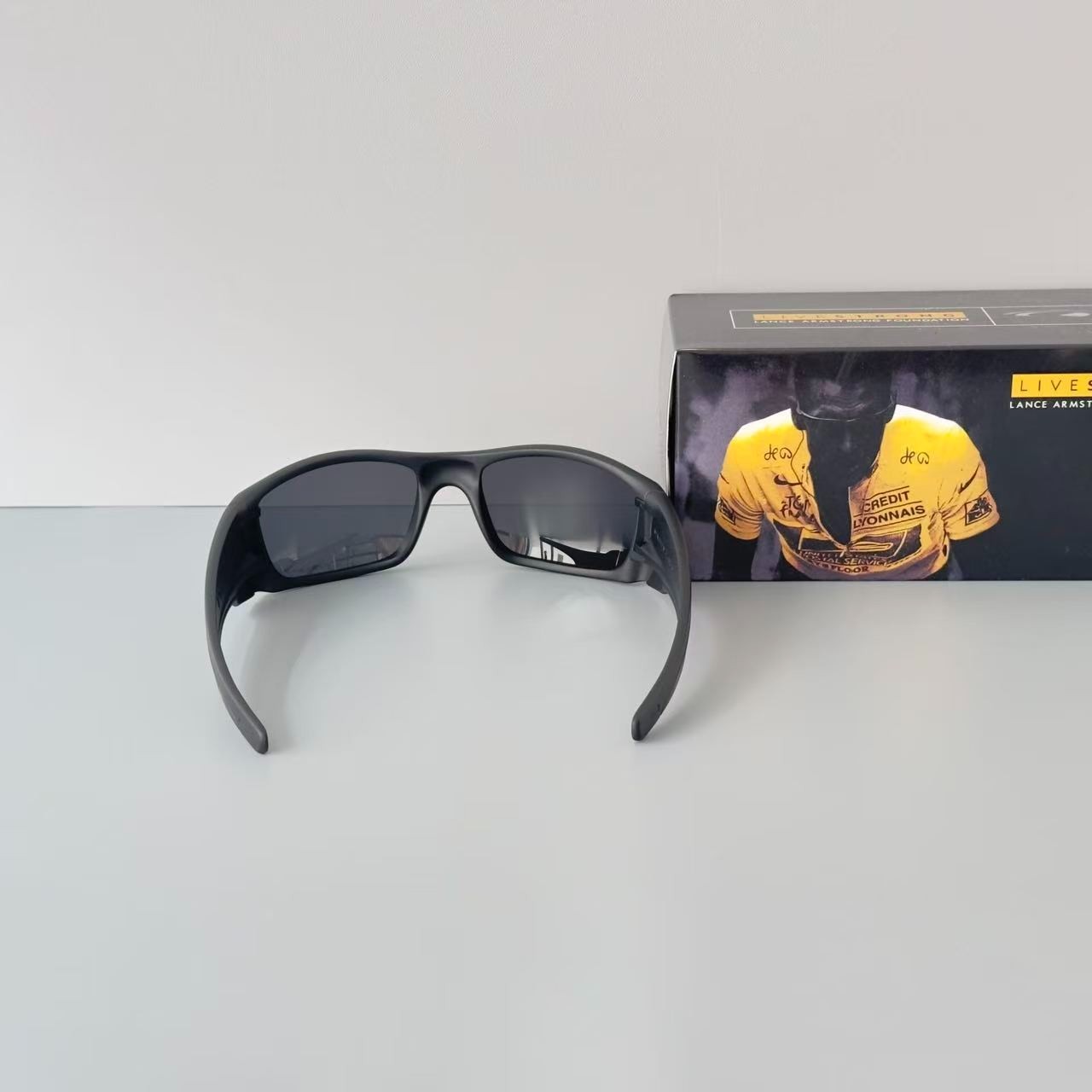 Oakley Fuel Cell OO9096 Polarized Sunglasses Black Frame Black Lens USA Flag