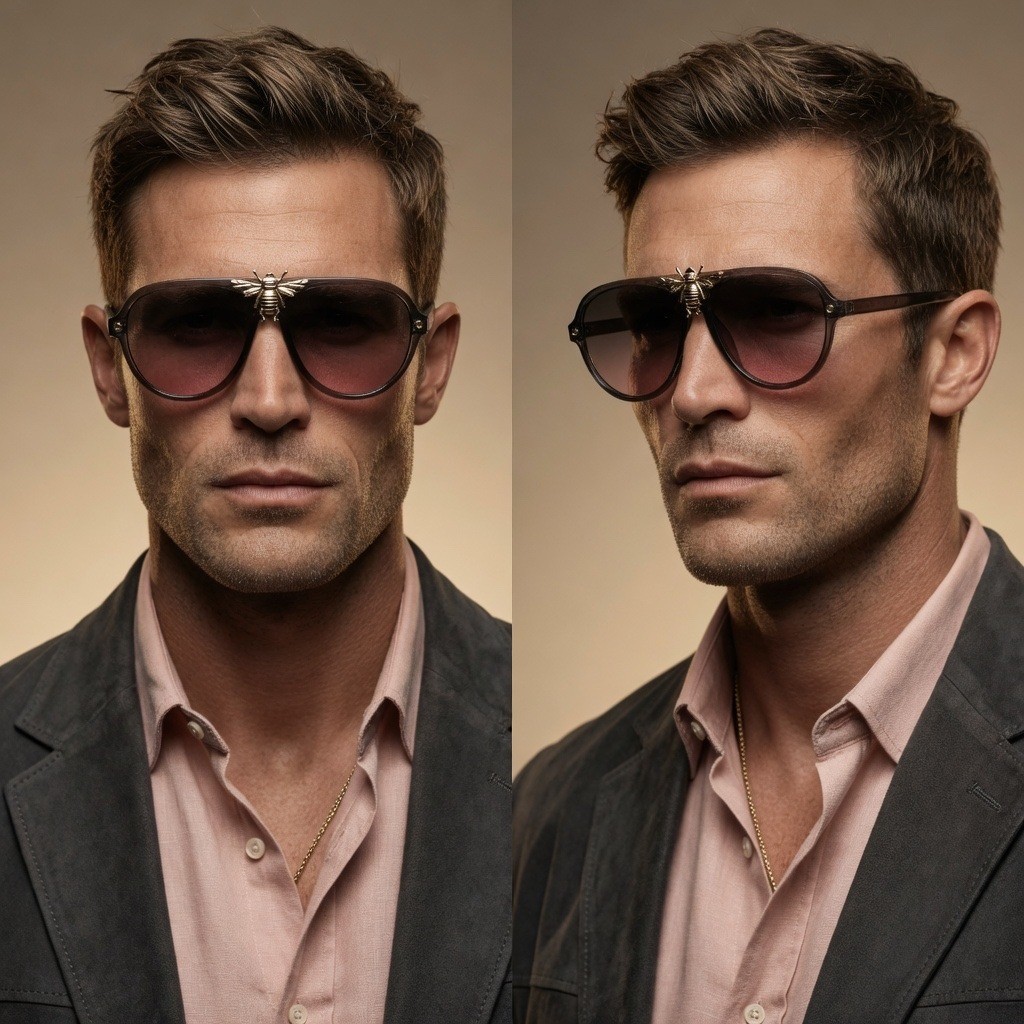 Fashion Sunglasses Gold Accents Men Shades Designer Style Retro Hip Hop Classic