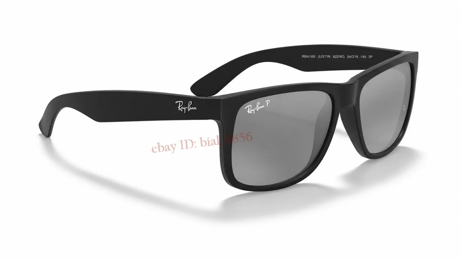 Ray-Ban RB4165 Justin Polarized Sunglasses 54mm Grey Mirror Silver Lens UV New