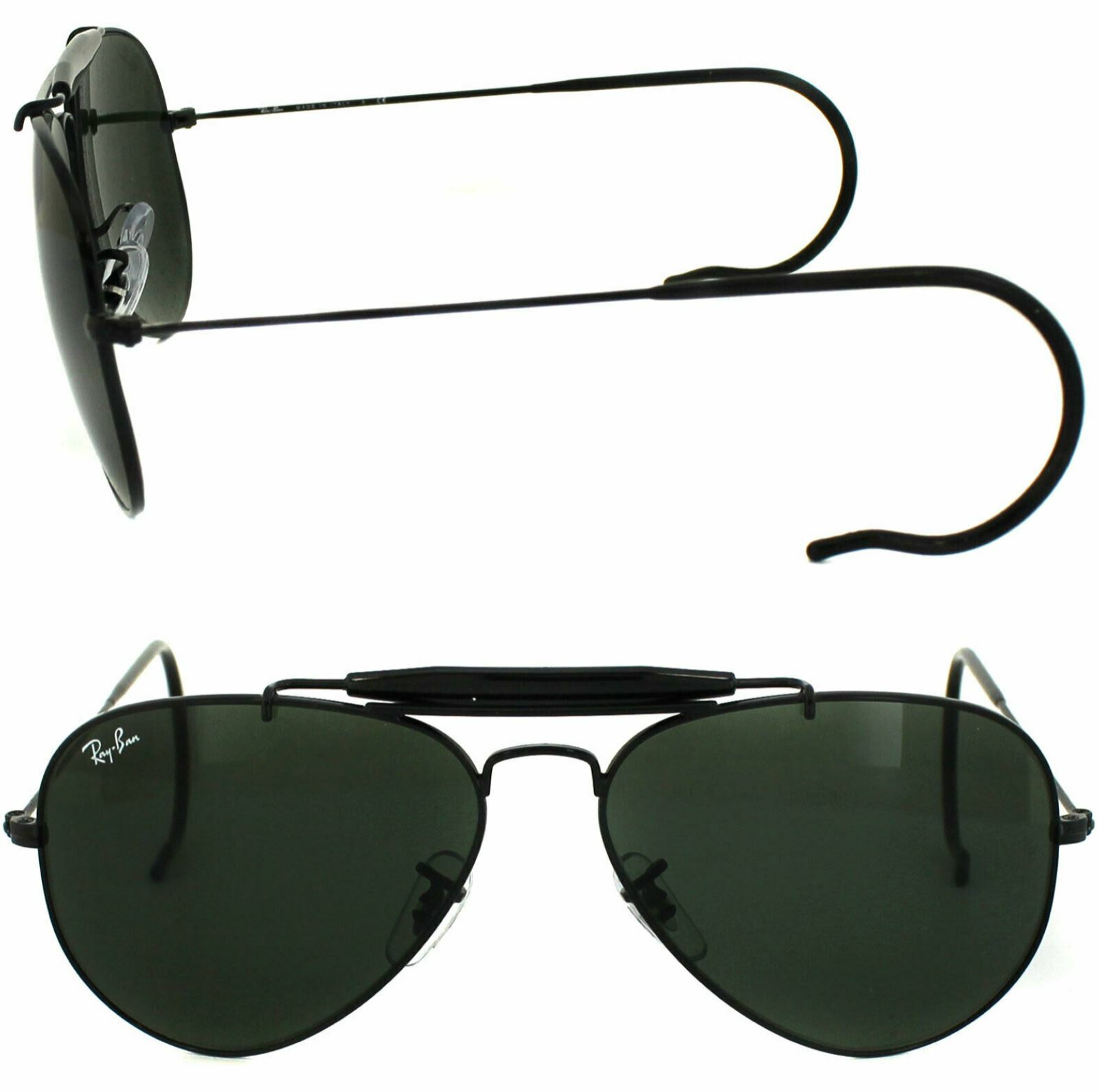 New Ray-Ban OUTDOORSMAN Sunglasses RB 3030 L9500 58-14 Black Frames with Cables