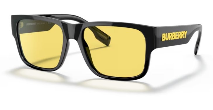 BURBERRY BE4358 300185 57mm Knight Black Yellow Sunglasses