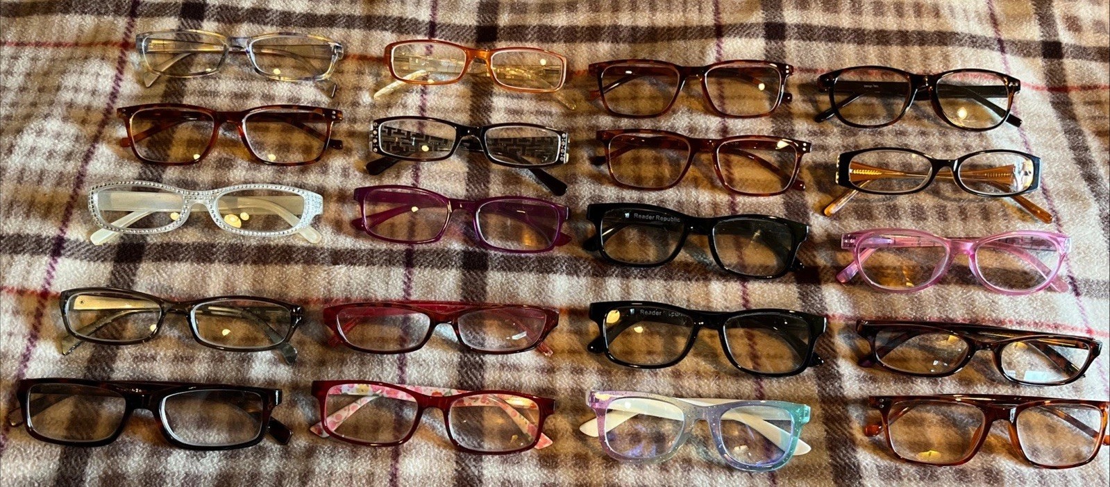 20x Pc Glasses Lot Eyeglasses Readers Tortoise Plastic Eyewear Frames Bundle