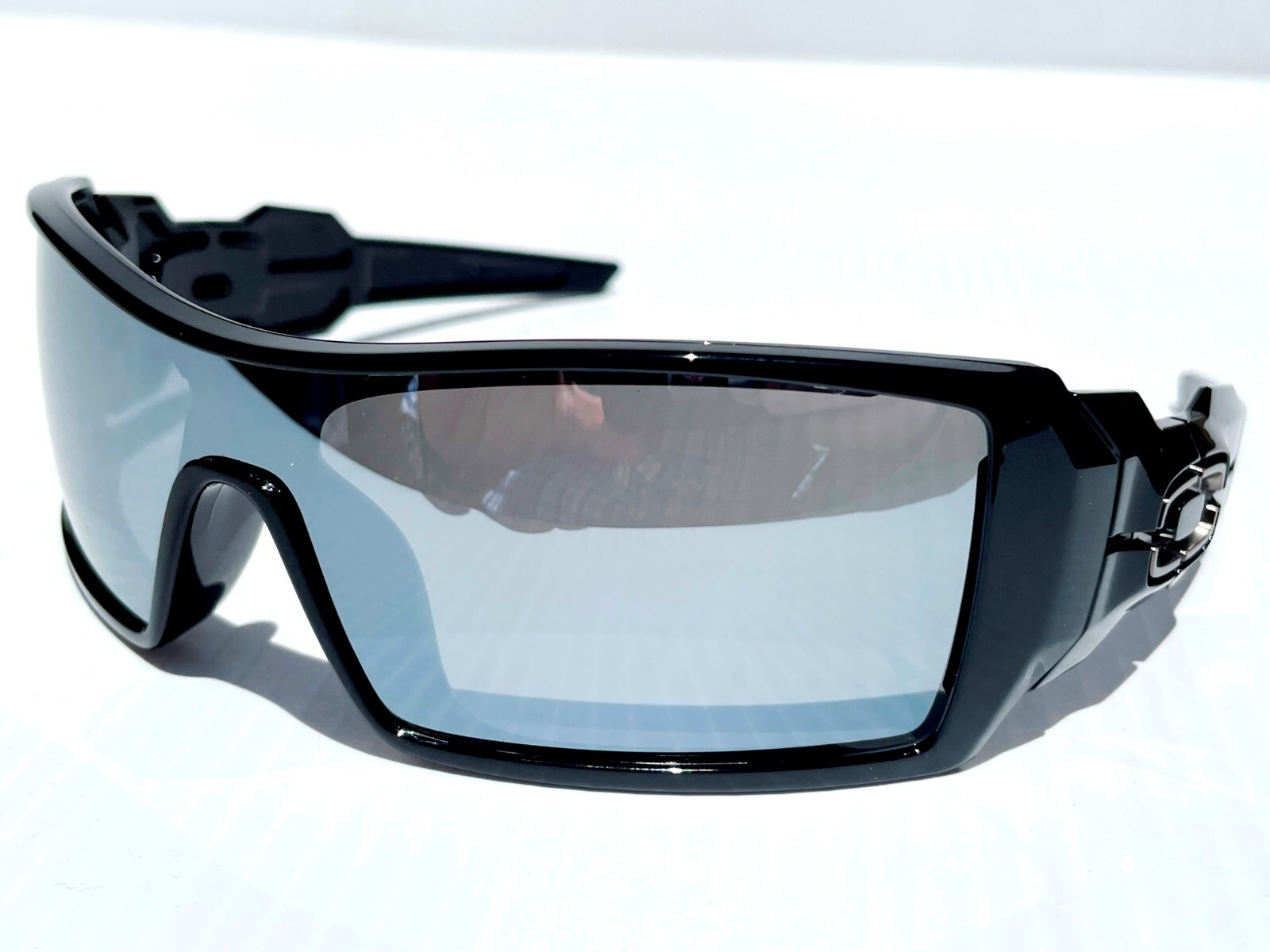 Oakley OIL RIG polished BLACK POLARIZED Galaxy CHROME Mirror lens Sunglass 9081