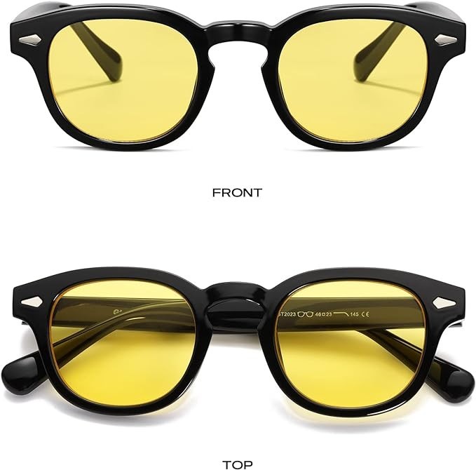 Mens Sunglasses Johnny Depp Robert Downey Tinted Blue Lens Retro Classic Fashion