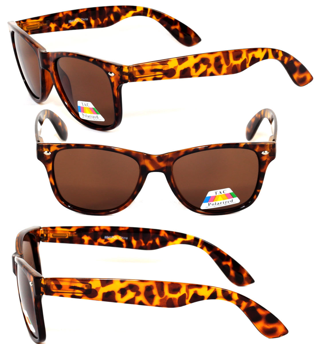 Retro Classic Square Frame Polarized Designer Sunglasses – Tortoise WF08