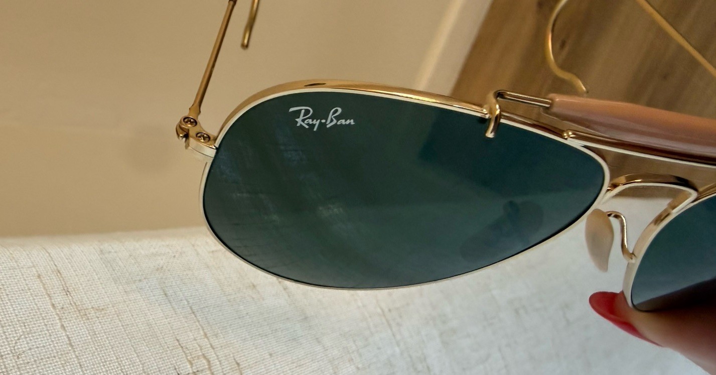Ray-Ban RB3030 Outdoorsman L0216 Gold Aviator Sunglasses 58-14 Made Italy