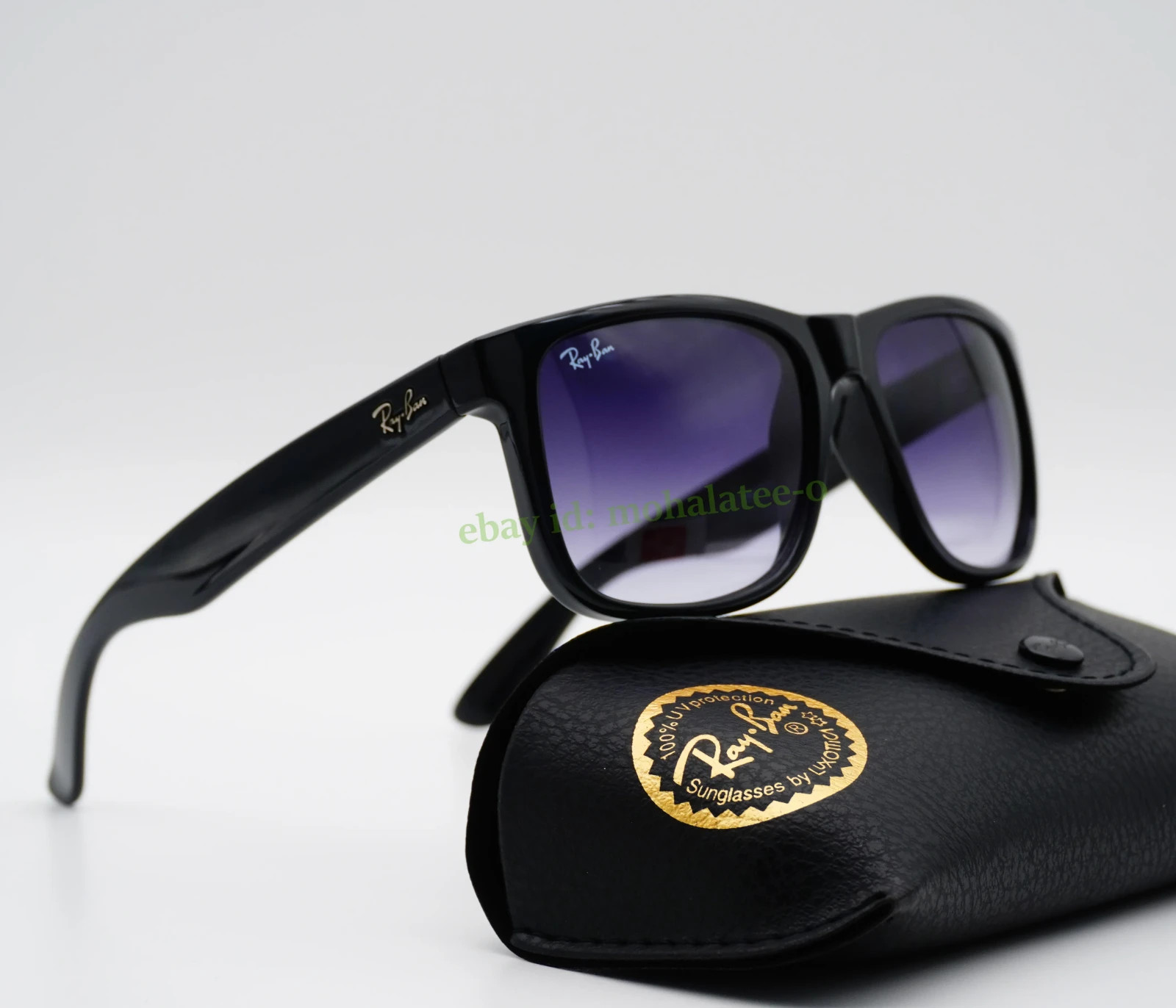Ray-Ban Justin RB4165 Classic Sunglasses 54mm Matte Black Gray Gradient UV