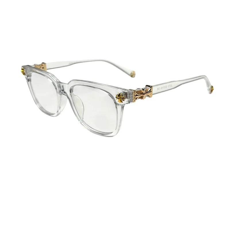 Blue Light Glasses Streetwear Lens Chrome Style Silver Clear Hearts Designer Men
