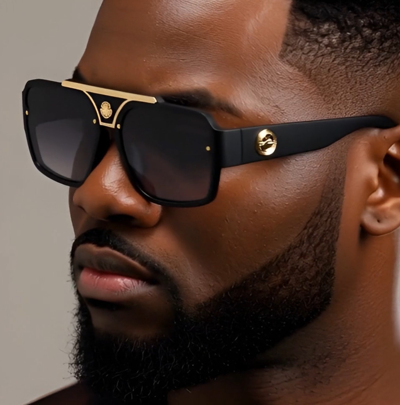 MEN SQUARE DESIGNER SHADES RETRO GOLD RAPPER CLASSIC RETRO LUXURY MODEL EYEWEAR