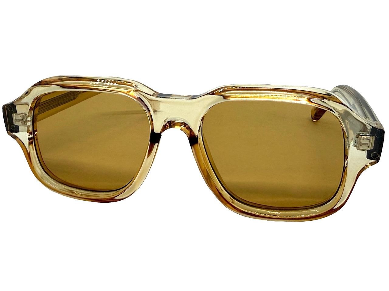 Men Classic Hardcore Vintage Retro Style SUNGLASSES Thick Square Champagne Frame