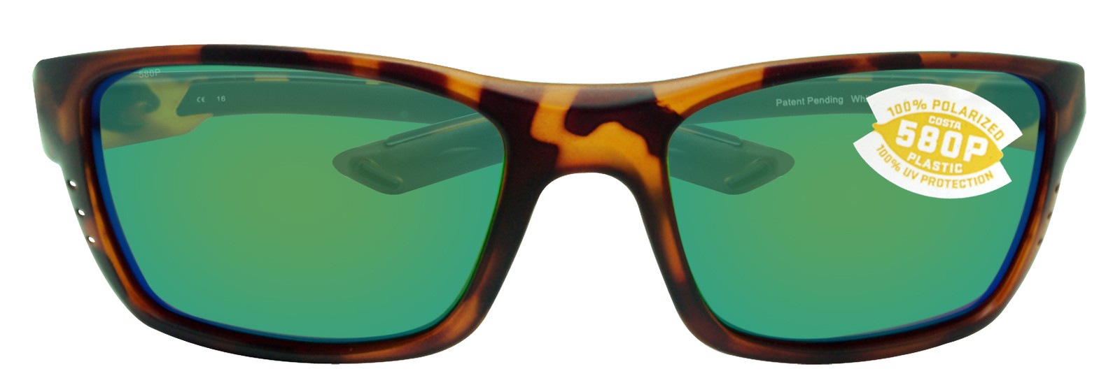Costa Del Mar whitetip retro tortoise frame green mirror plastic 580P lens new