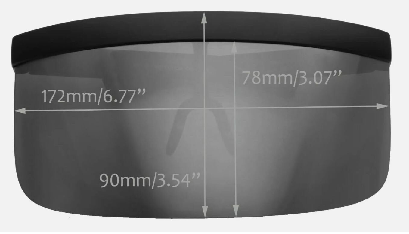 Oversized Visor Protective Sunglasses Single One Piece Lens Shield Face Cover