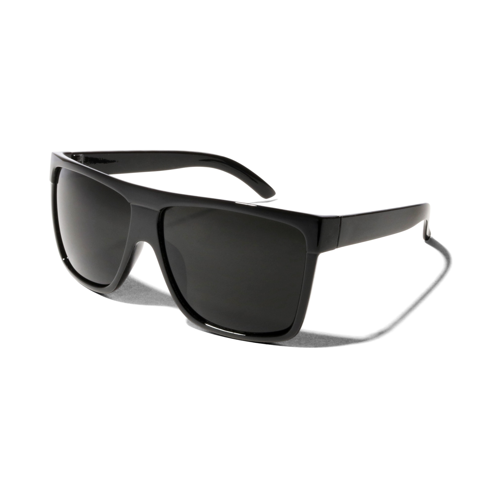 Oversized Basic Flat Top Super Dark Privacy Headache Migraine Black Sunglasses