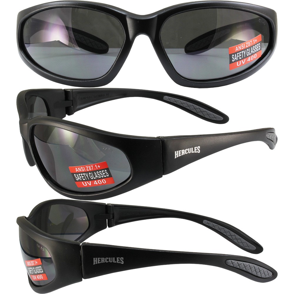 Global Vision Hercules Safety Glasses Sunglasses 2 Pair Smoke and Clear Lenses
